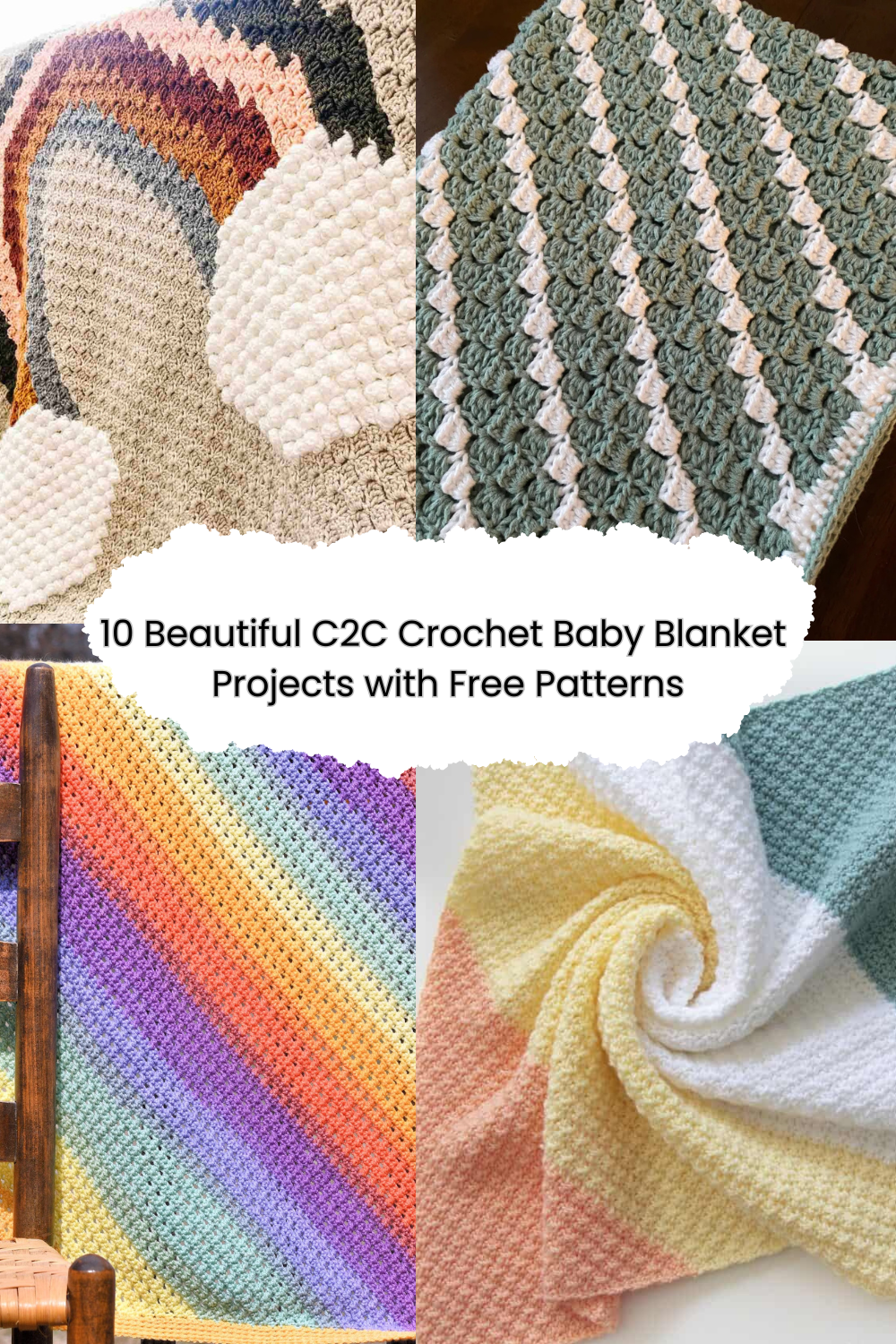 10 Beautiful C2C Crochet Baby Blanket Projects with Free Patterns